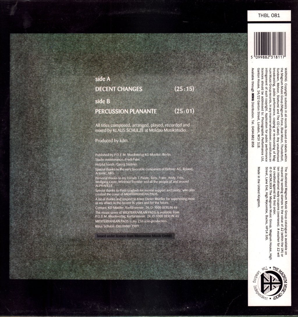Klaus Schulze - Miditerranean Pads - Lp
