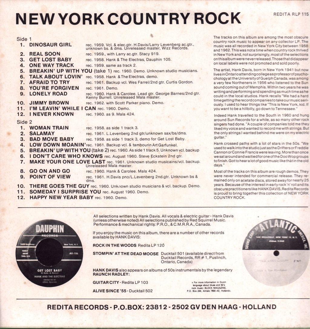 Hank Davis - New York Country Rock - Lp