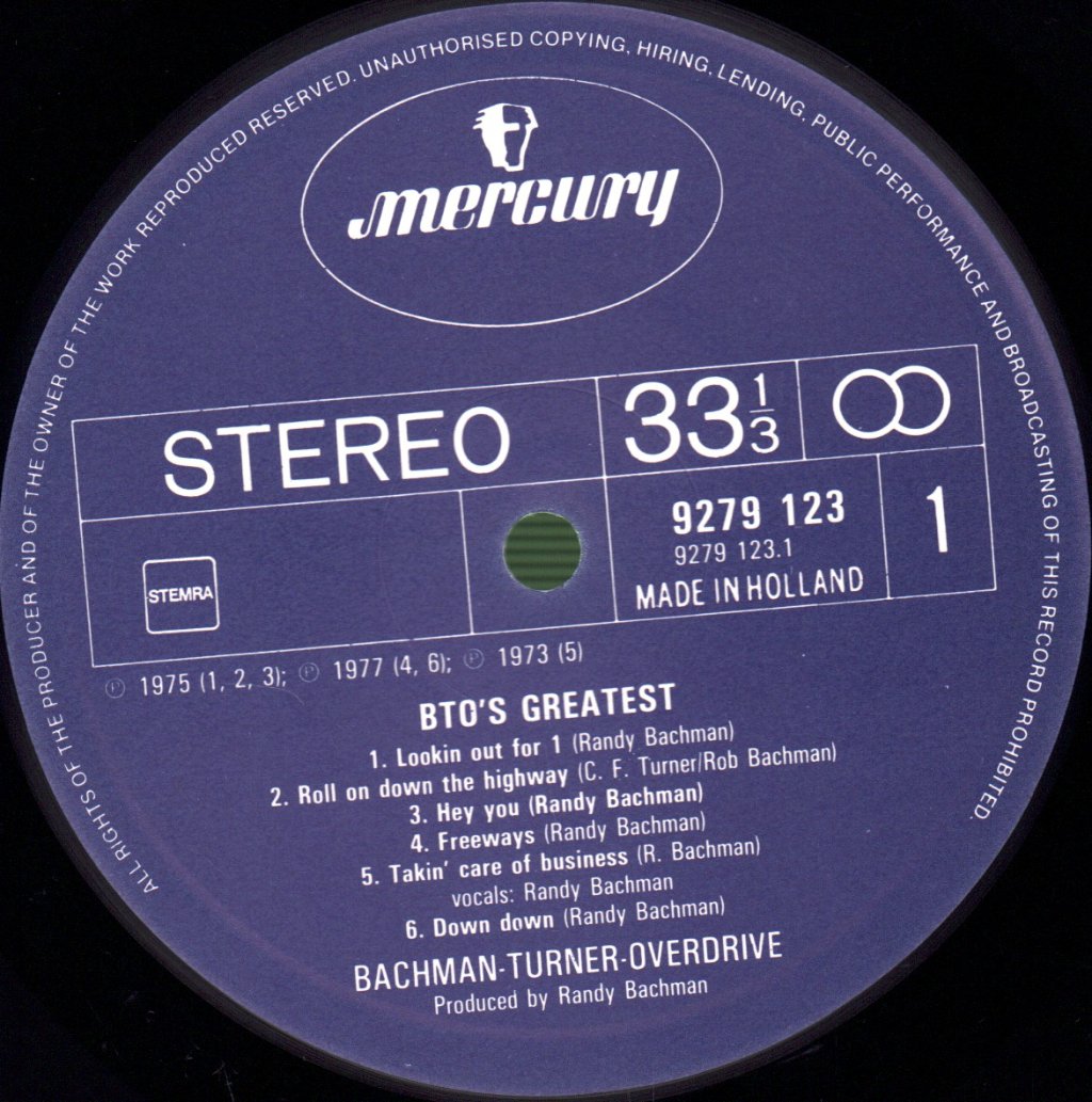 Bachman-Turner Overdrive - Greatest Hits - Lp