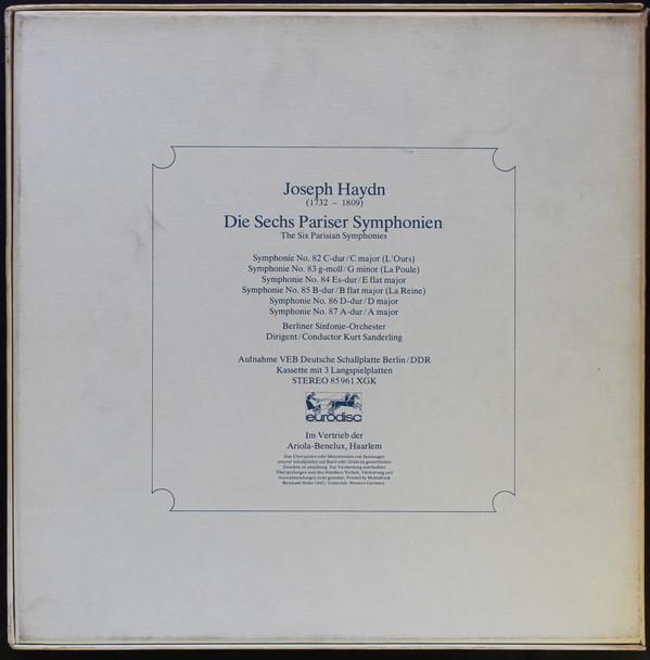 Kurt Sanderling - haydn Die Sechs Pariser Symphonien - Triple Lp