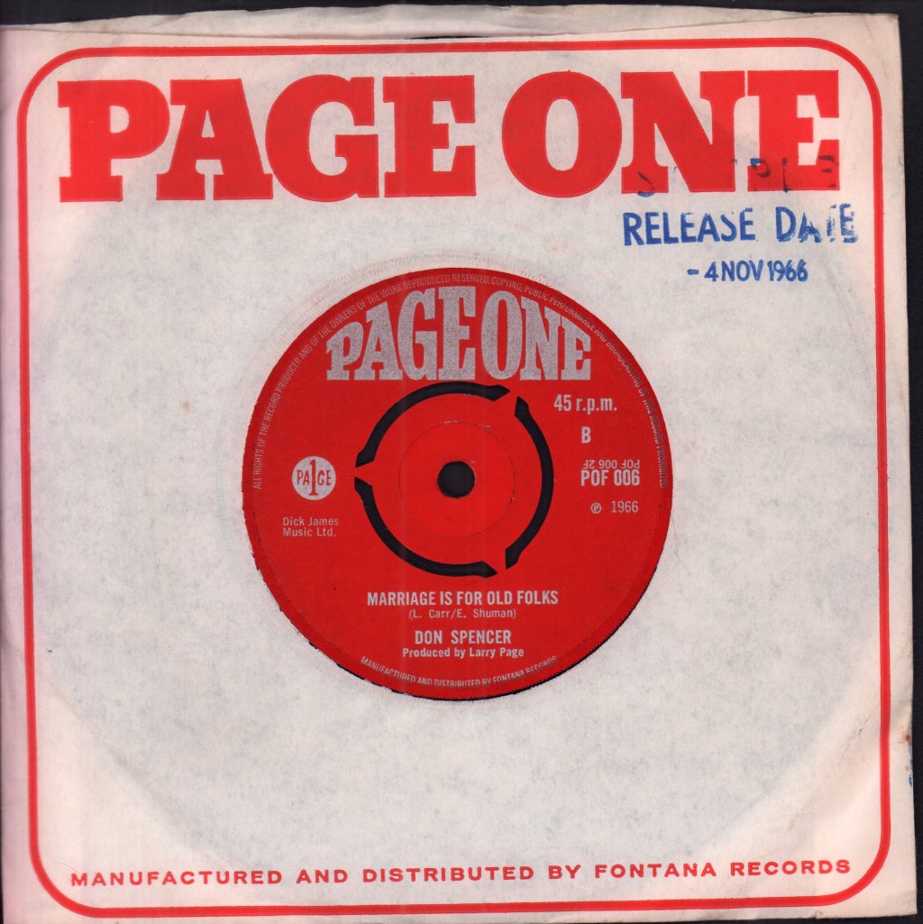 Don Spencer - Why Don't They Understand - 7 Inch