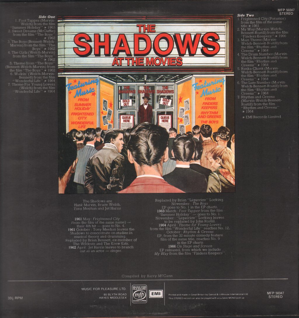 Shadows - Shadows At The Movies - Lp – Vinyl Tap