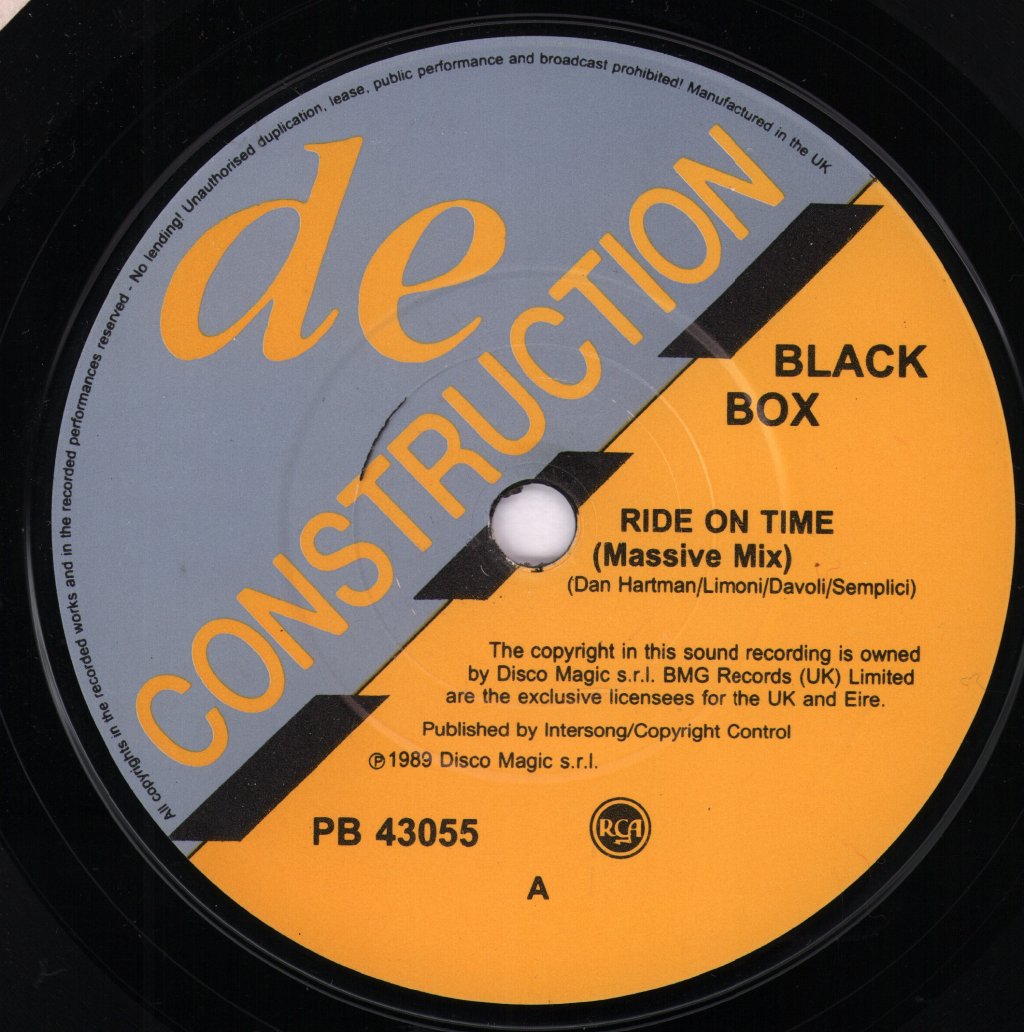 Black Box (90'S Dance Group) - Ride On Time - 7 Inch