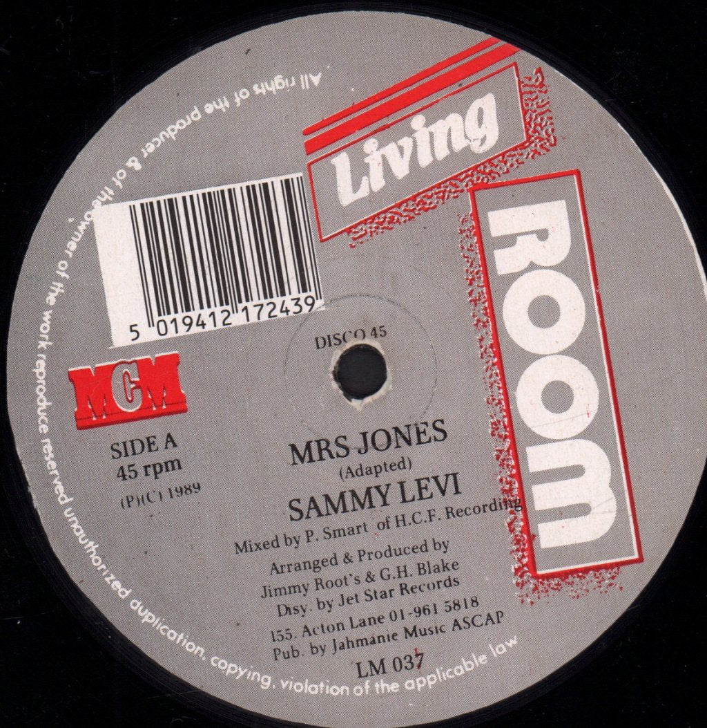 sammy levi / talents - Mrs. Jones / Just Don't Want To Be Lonely - 12 Inch