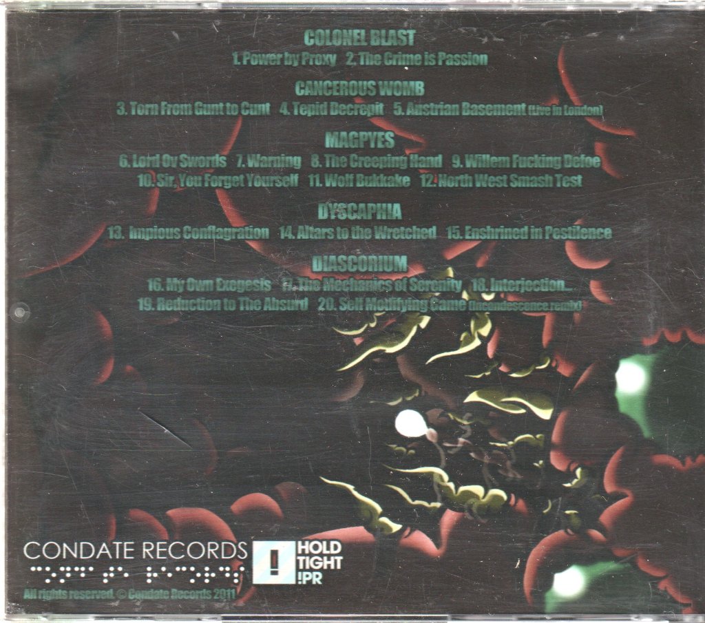 Colonel Blast / Cancerou / Magpyes / s Womb / Dyscaphia / Diascorium - Split Roast - Cd