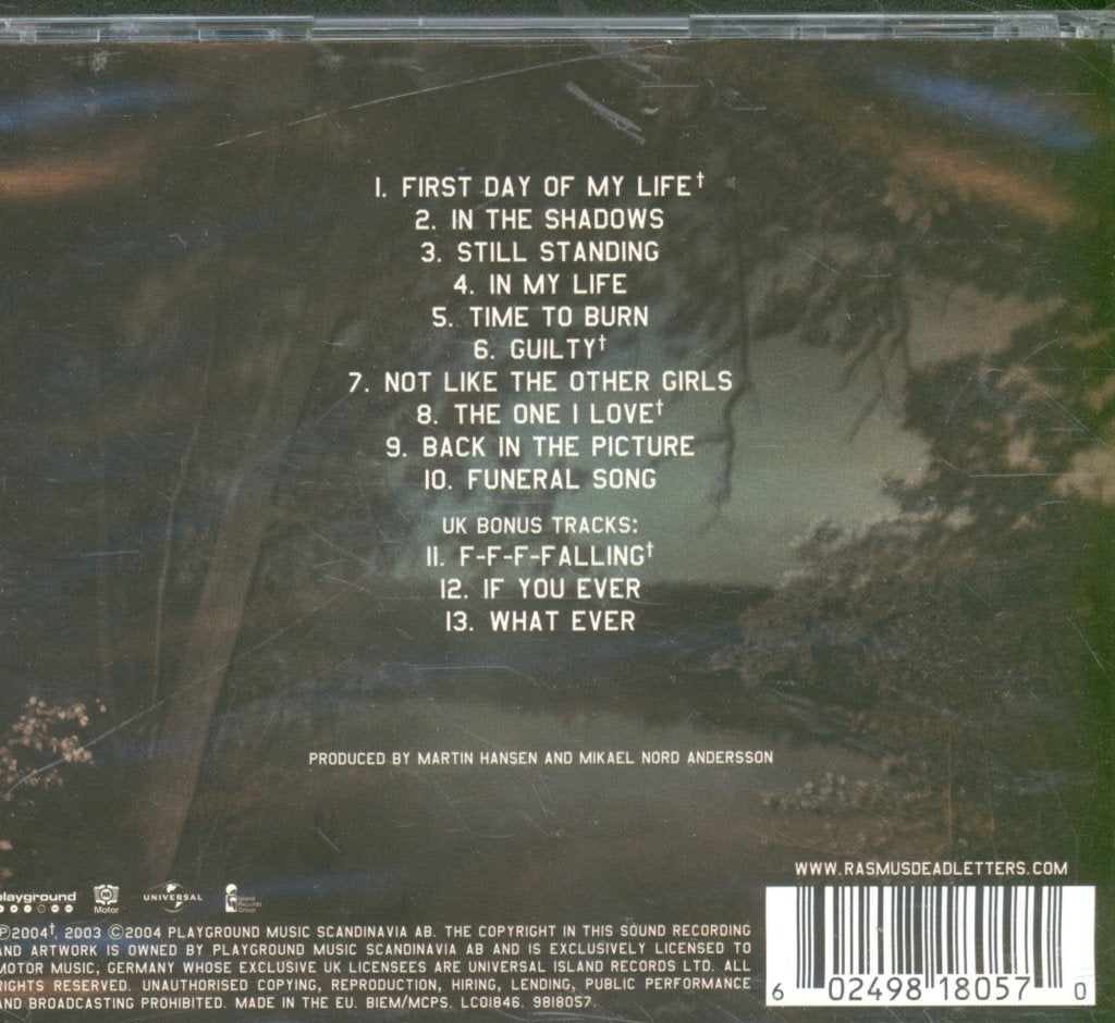 Rasmus - Dead Letters - Cd