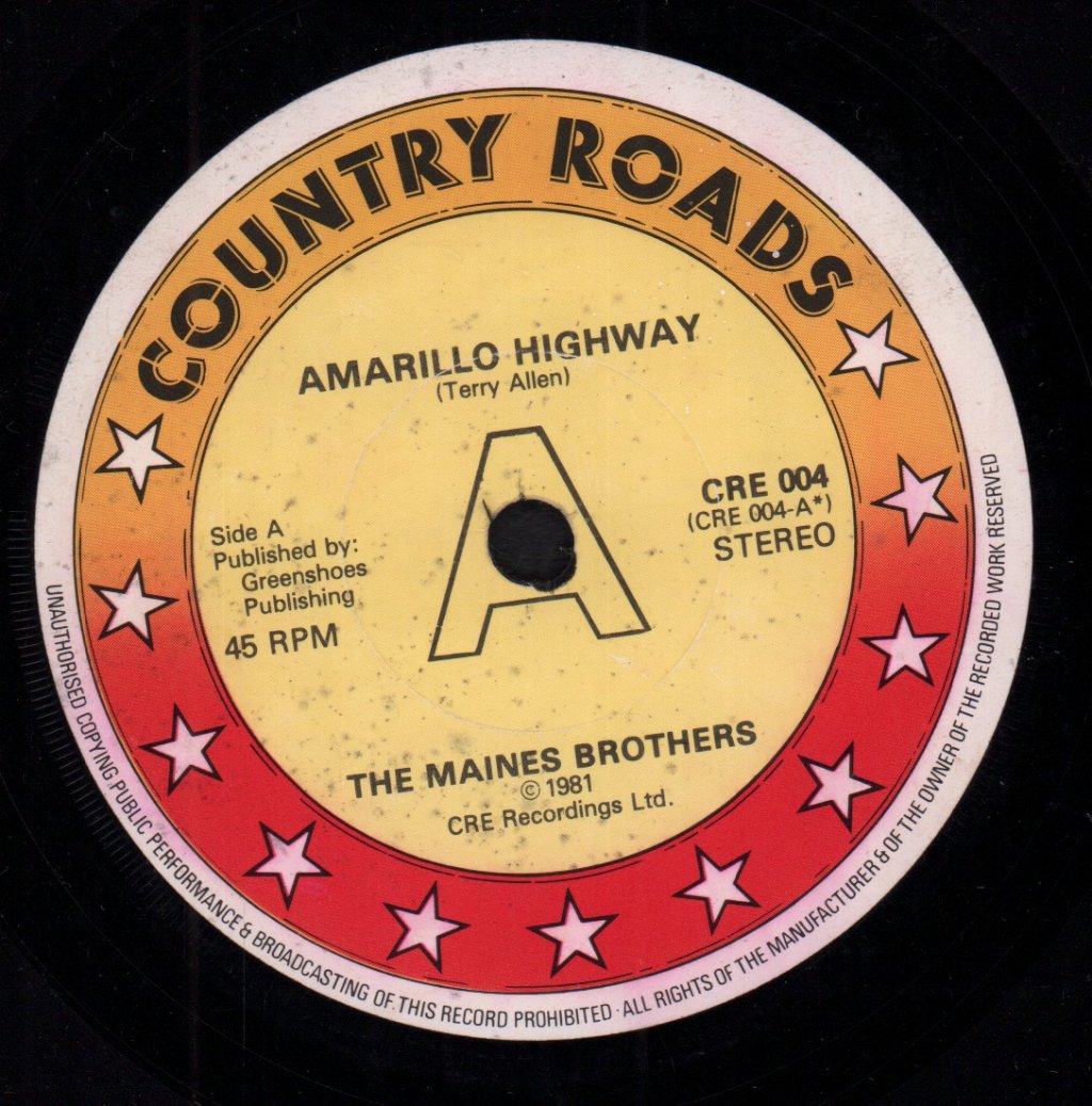 Maines Brothers - Amarillo Highway - 7 Inch