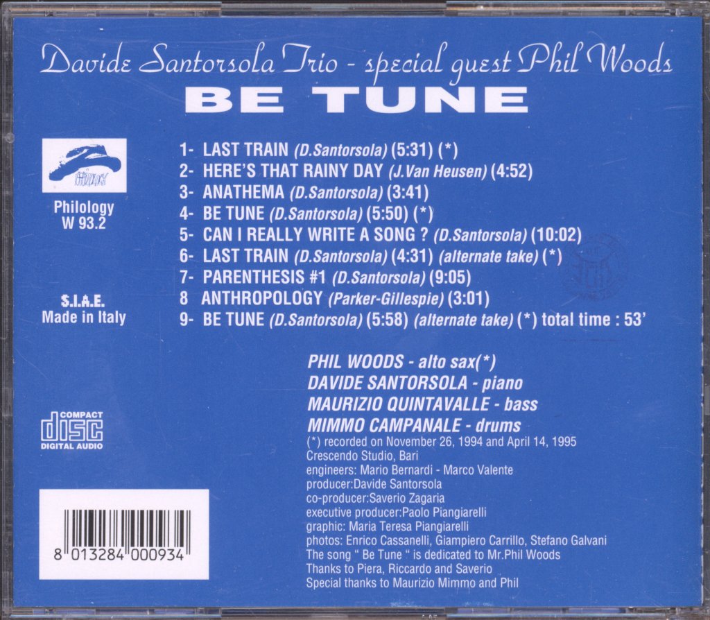 David Santorsola Trio - Be Tune - Cd