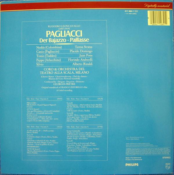 Placido Domingo Teresa Stratas Juan Pons - leoncavallo Pagliacci Der Bajazzo Paillasse - Double Lp
