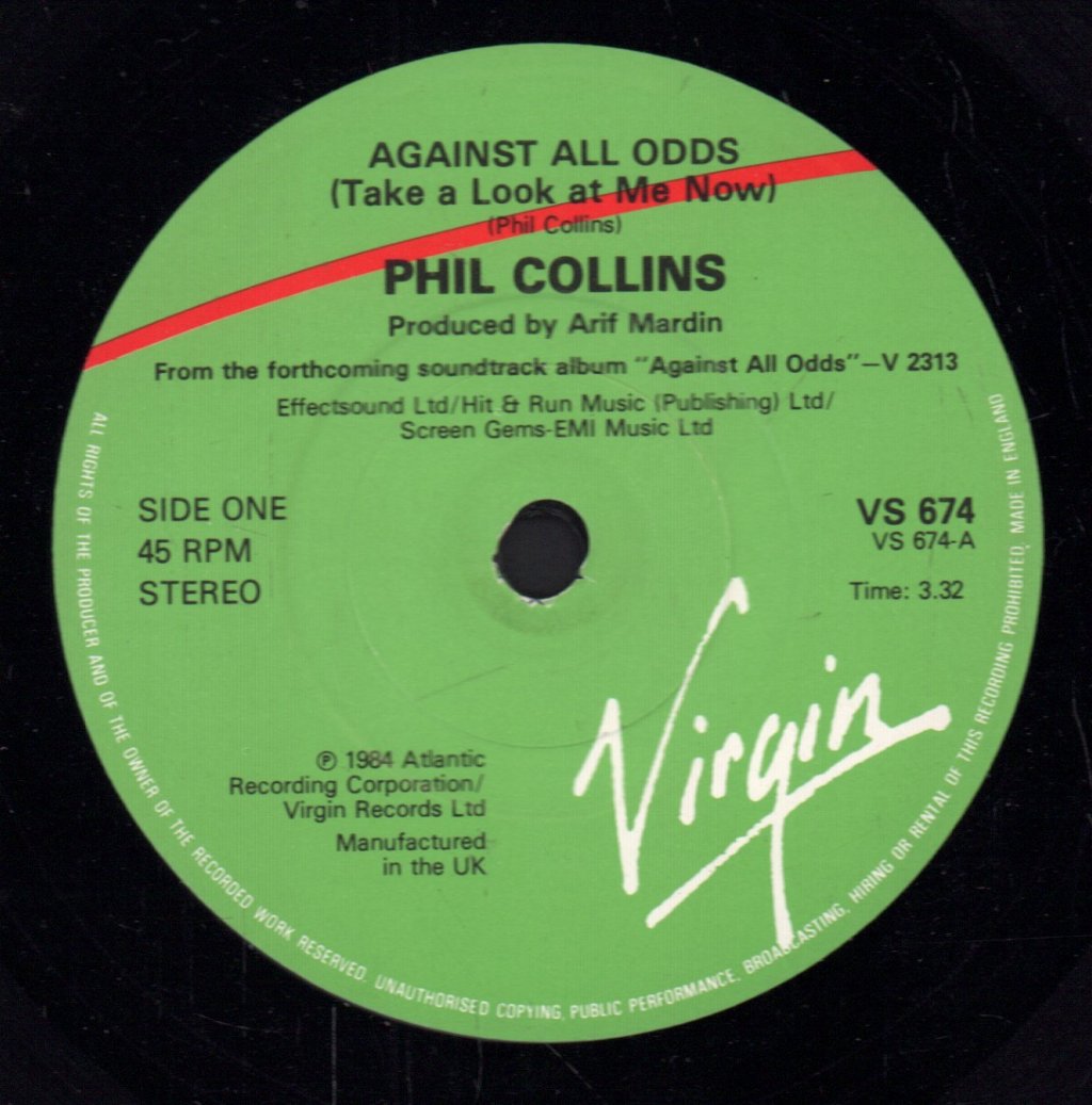 Phil Collins - Against All Odds - 7 Inch