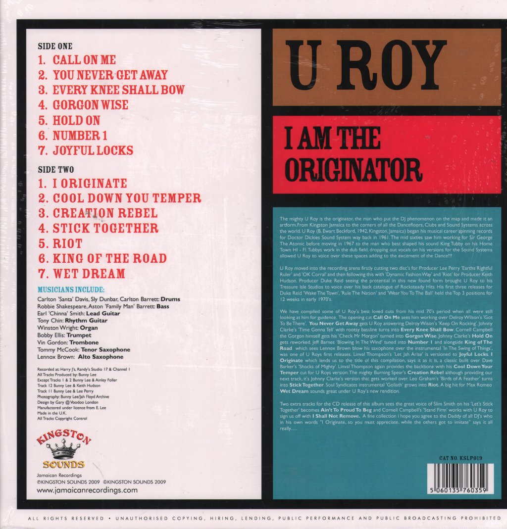 U-Roy - I Am The Originator - Lp