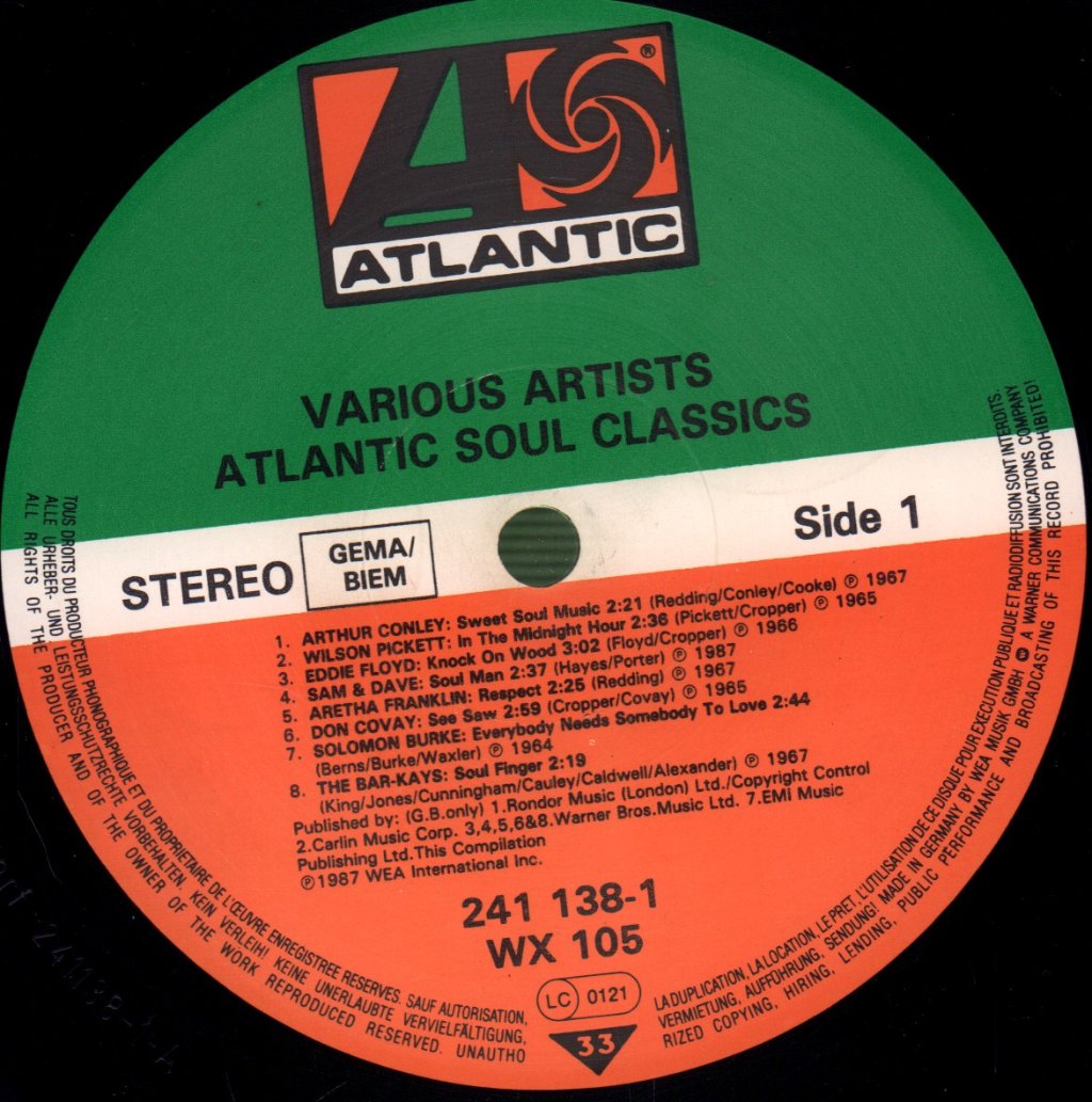 Various Artists - Atlantic Soul Classics - Lp