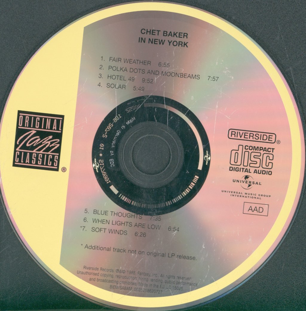 Chet Baker - In New York - Cd