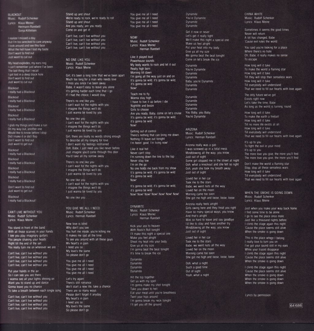 Scorpions - Blackout - Lp