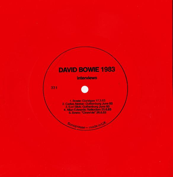 David Bowie - 1983 Interviews - 7 Inch