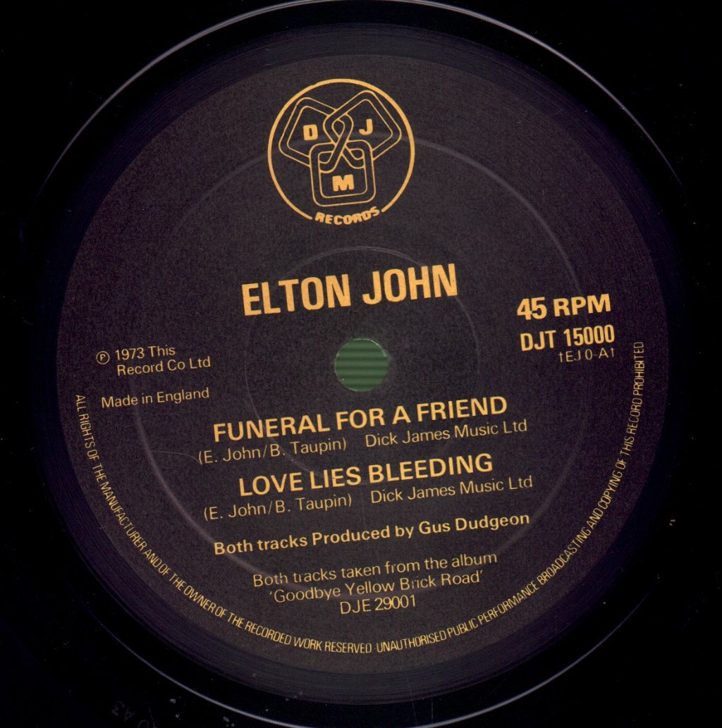 Elton John - Funeral For A Friend - 12 Inch