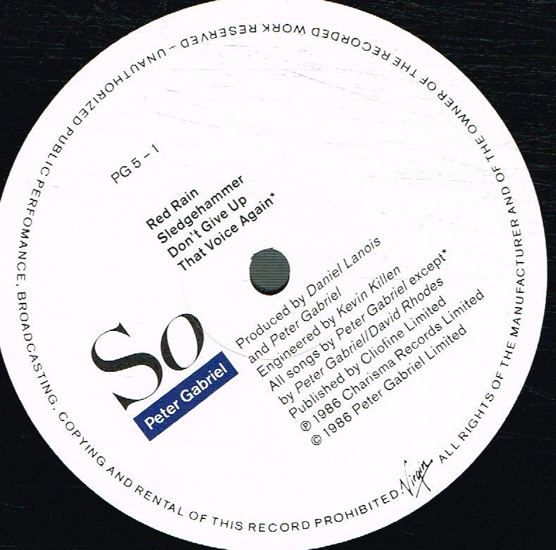 Peter Gabriel - So - Lp