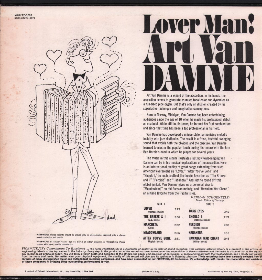 Art Van Damme - Lover Man! - Lp