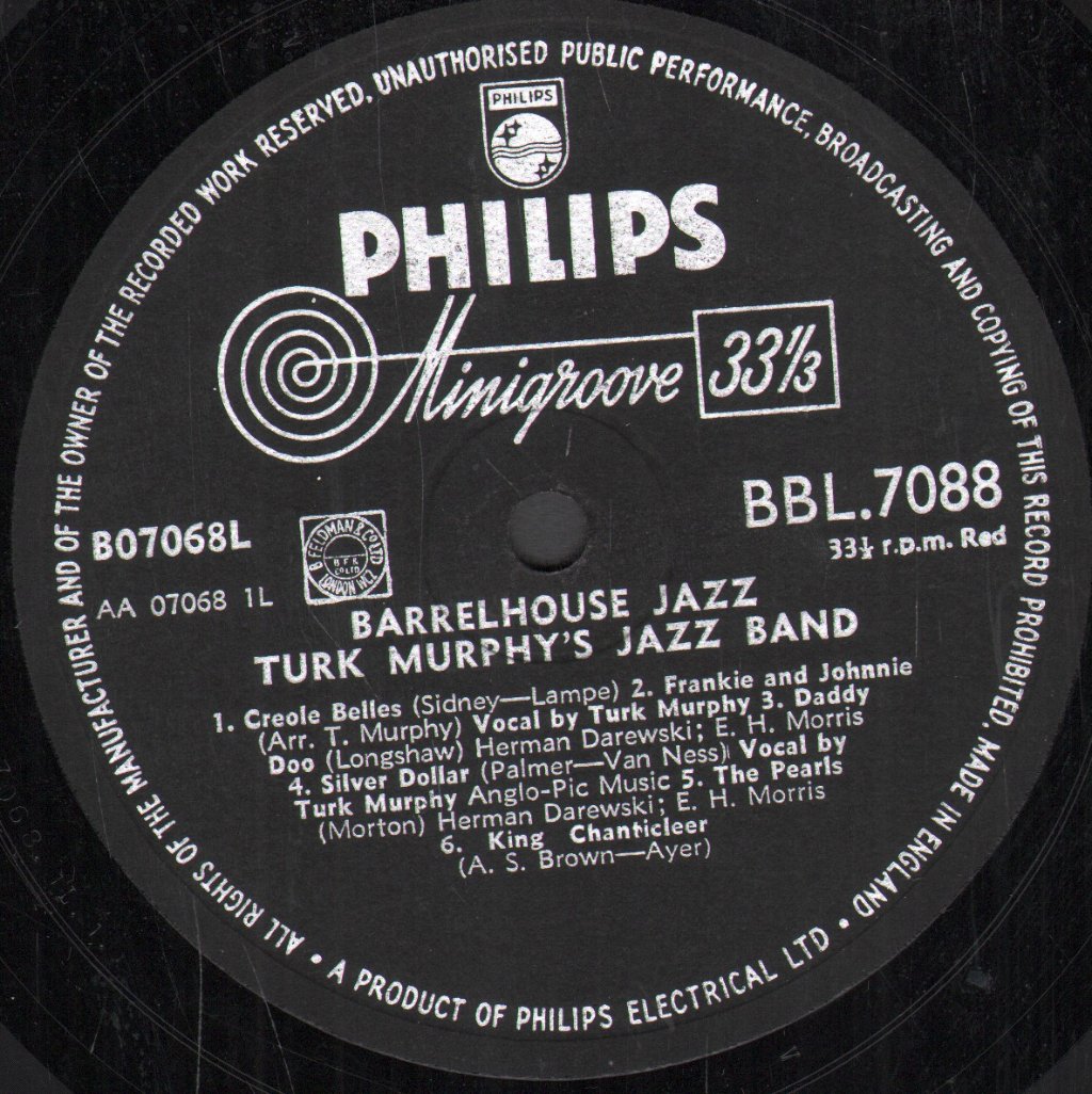 Turk Murphy - Barrelhouse Jazz - Lp