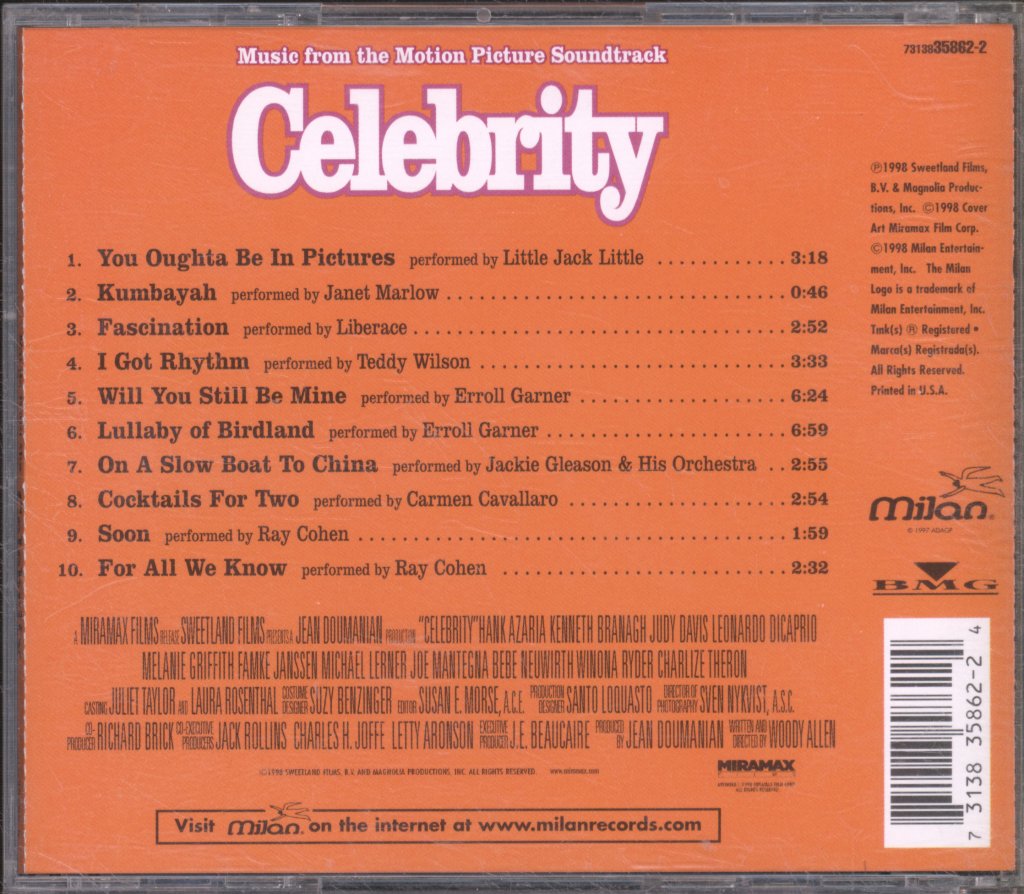 Various Artists - Celebrity (Music From The Motion Picture Soundtrack) - Cd