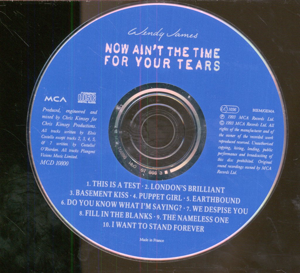 Wendy James - Now Ain't The Time For Your Tears - Cd