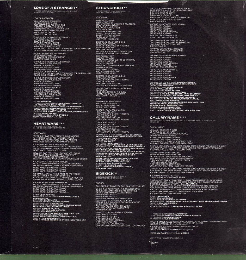 Jennifer Rush - Heart Over Mind - Lp