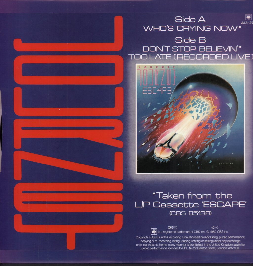Journey - Who's Crying Now - 12 Inch