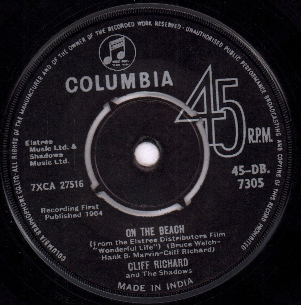 Cliff Richard And The Shadows - On The Beach - 7 Inch