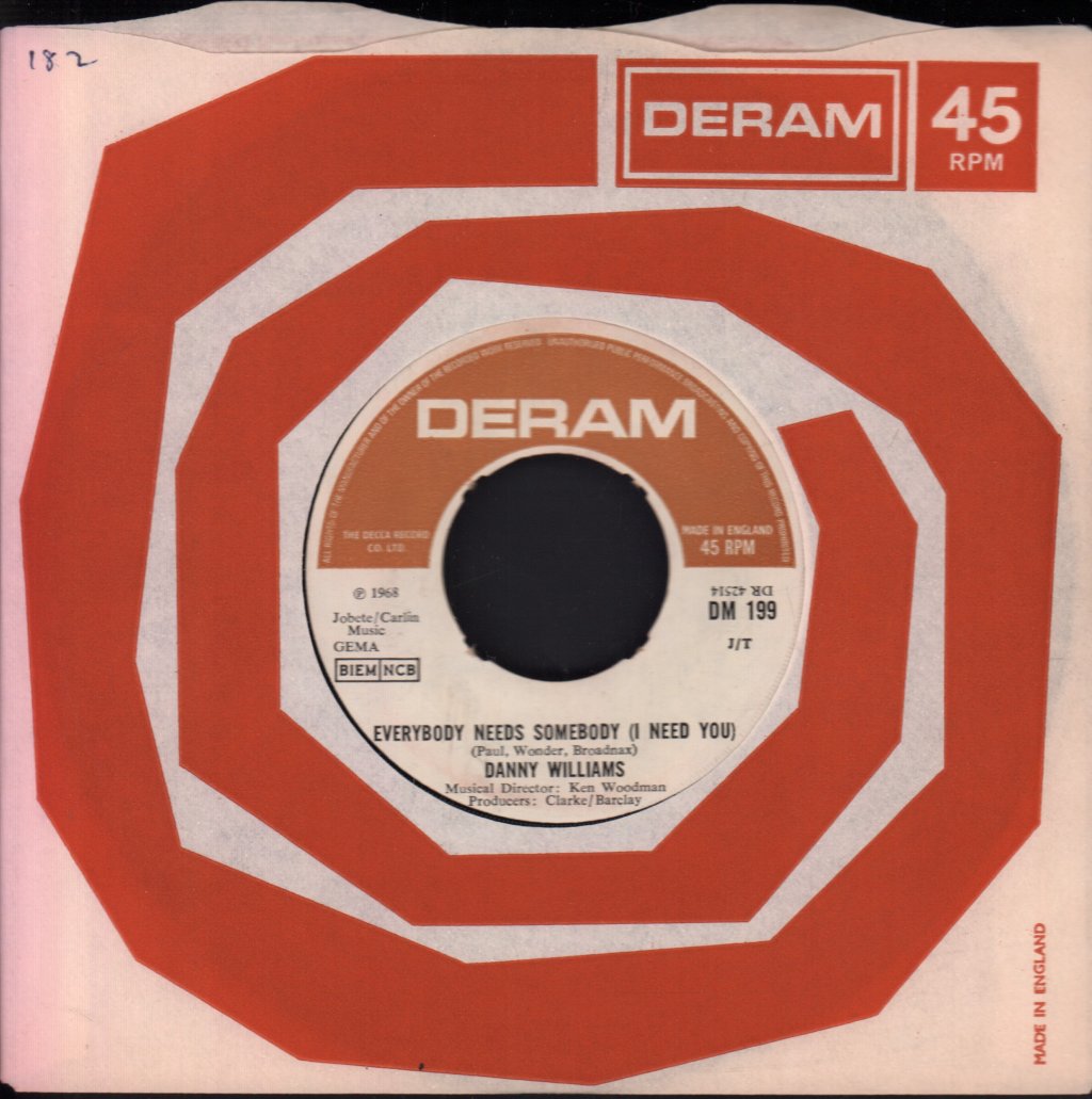 Danny Williams - Everybody Needs Somebody - 7 Inch