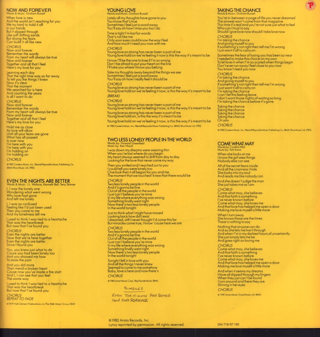 Air Supply - Now And Forever - Lp