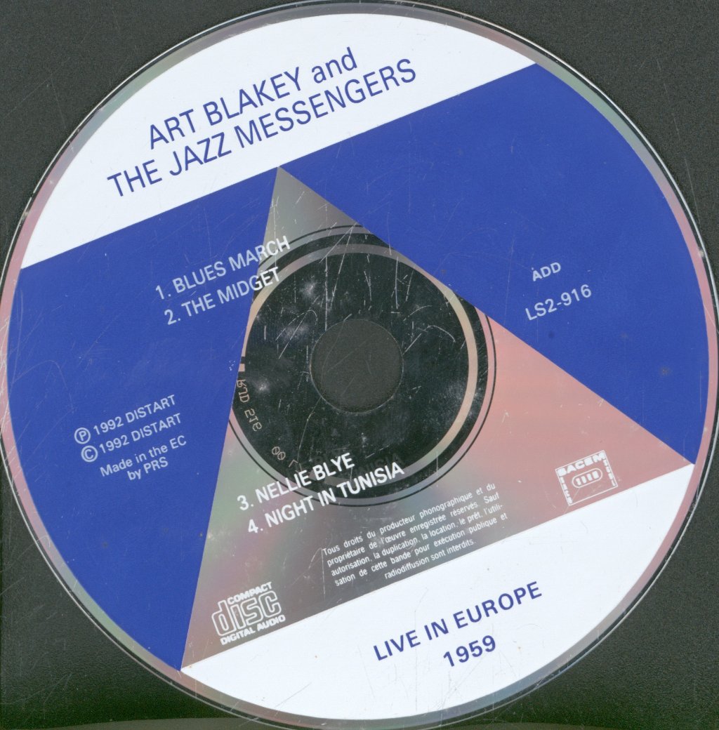 Art Blakey And The Jazz Messengers - Live In Europe 1959 - Cd