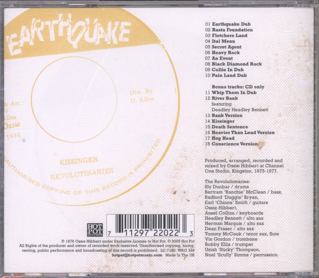 Revolutionaries - Earthquake Dub - Cd