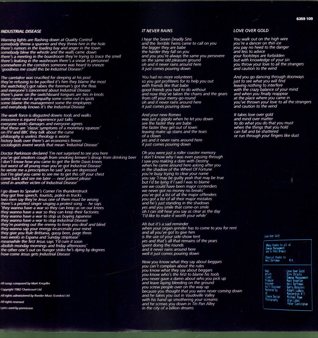 Dire Straits - Love Over Gold - Lp