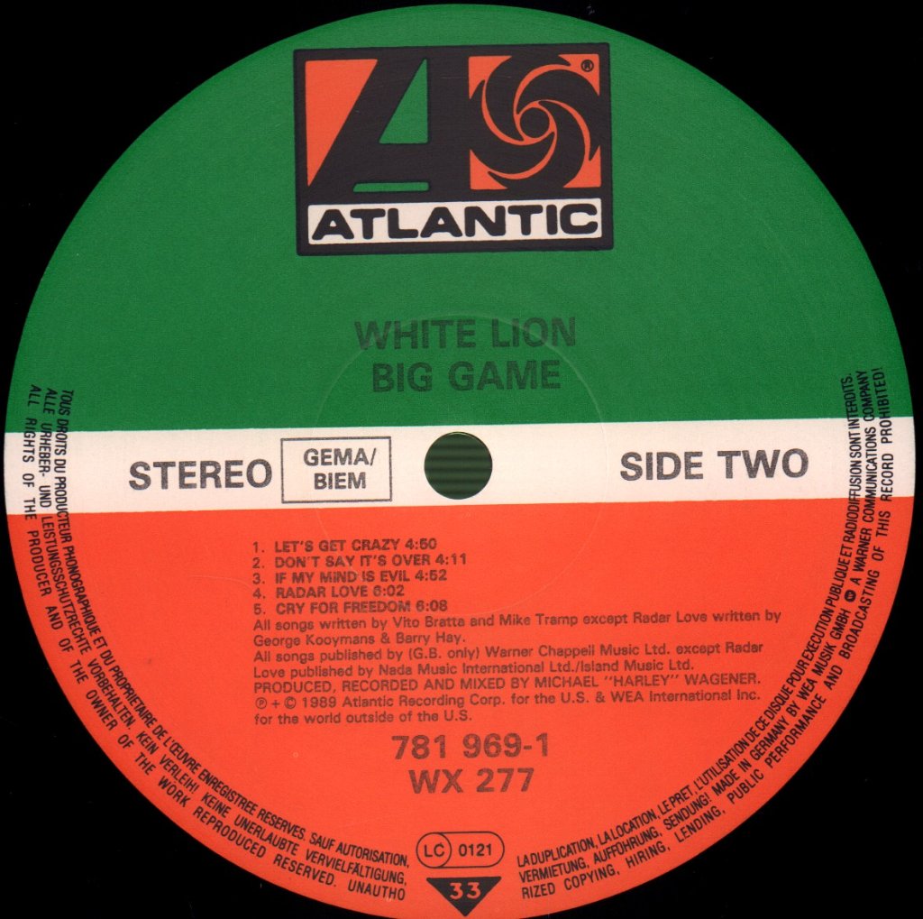 White Lion - Big Game - Lp