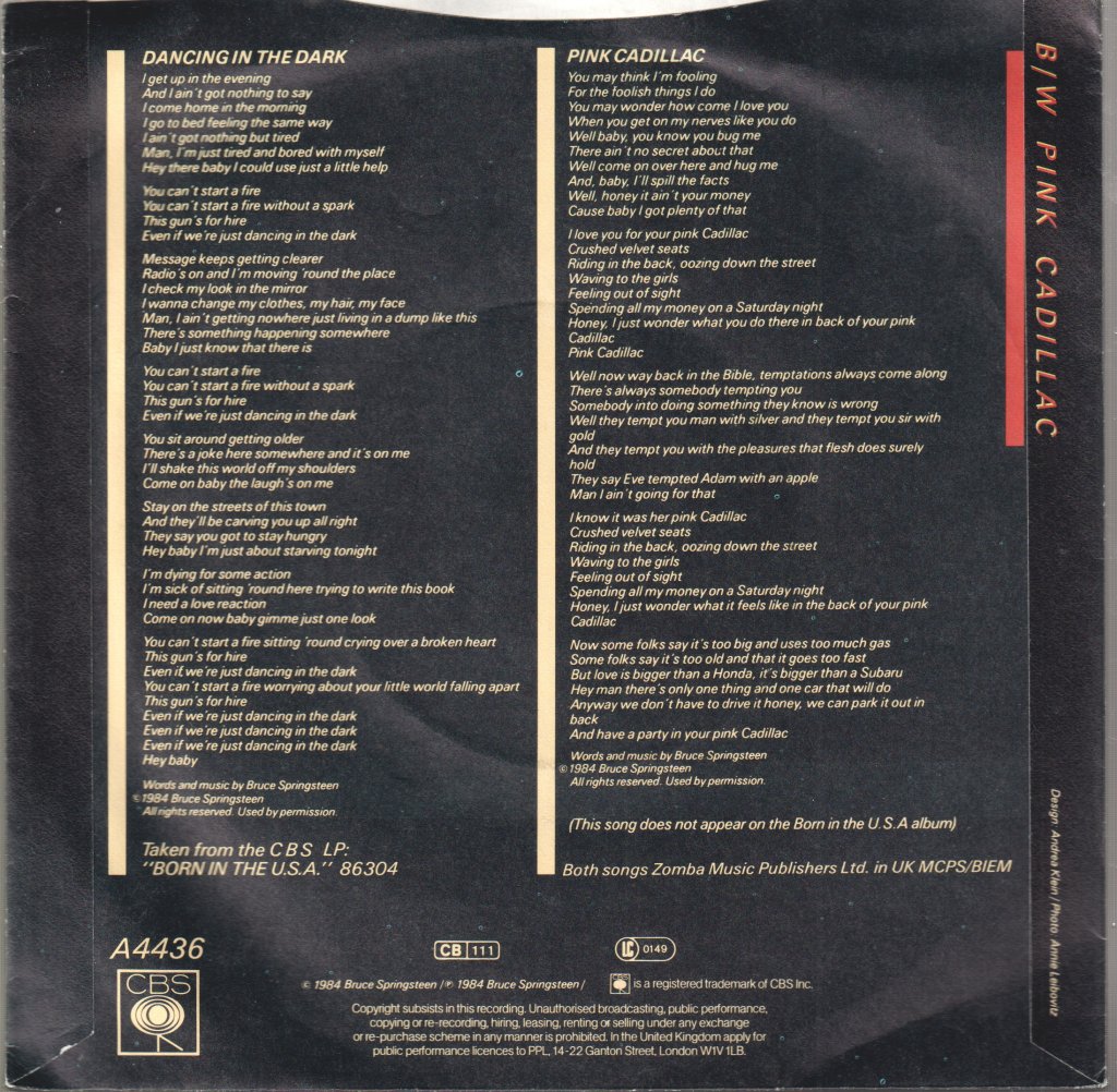 Bruce Springsteen - Dancing In The Dark - 7 Inch