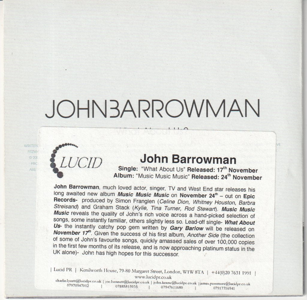 John Barrowman - What About Us? - Cd