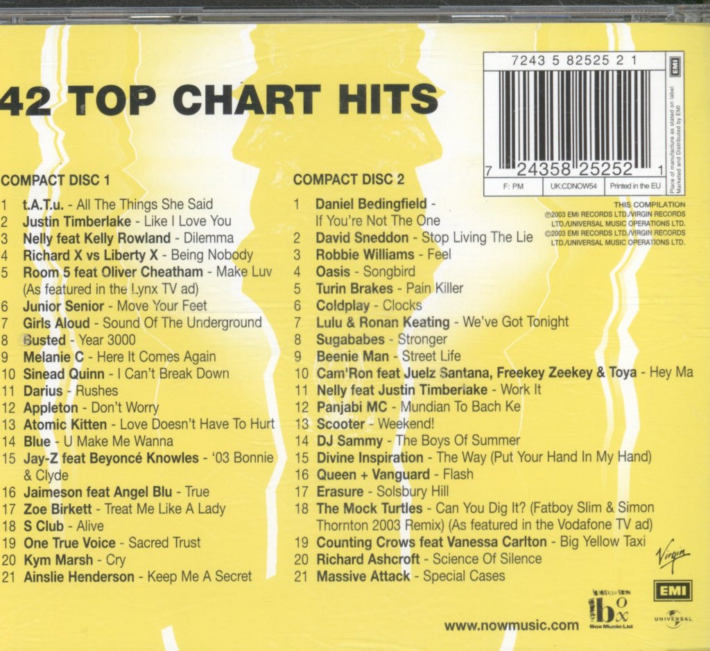 Various Artists - Now That's What I Call Music! 54 - Double Cd