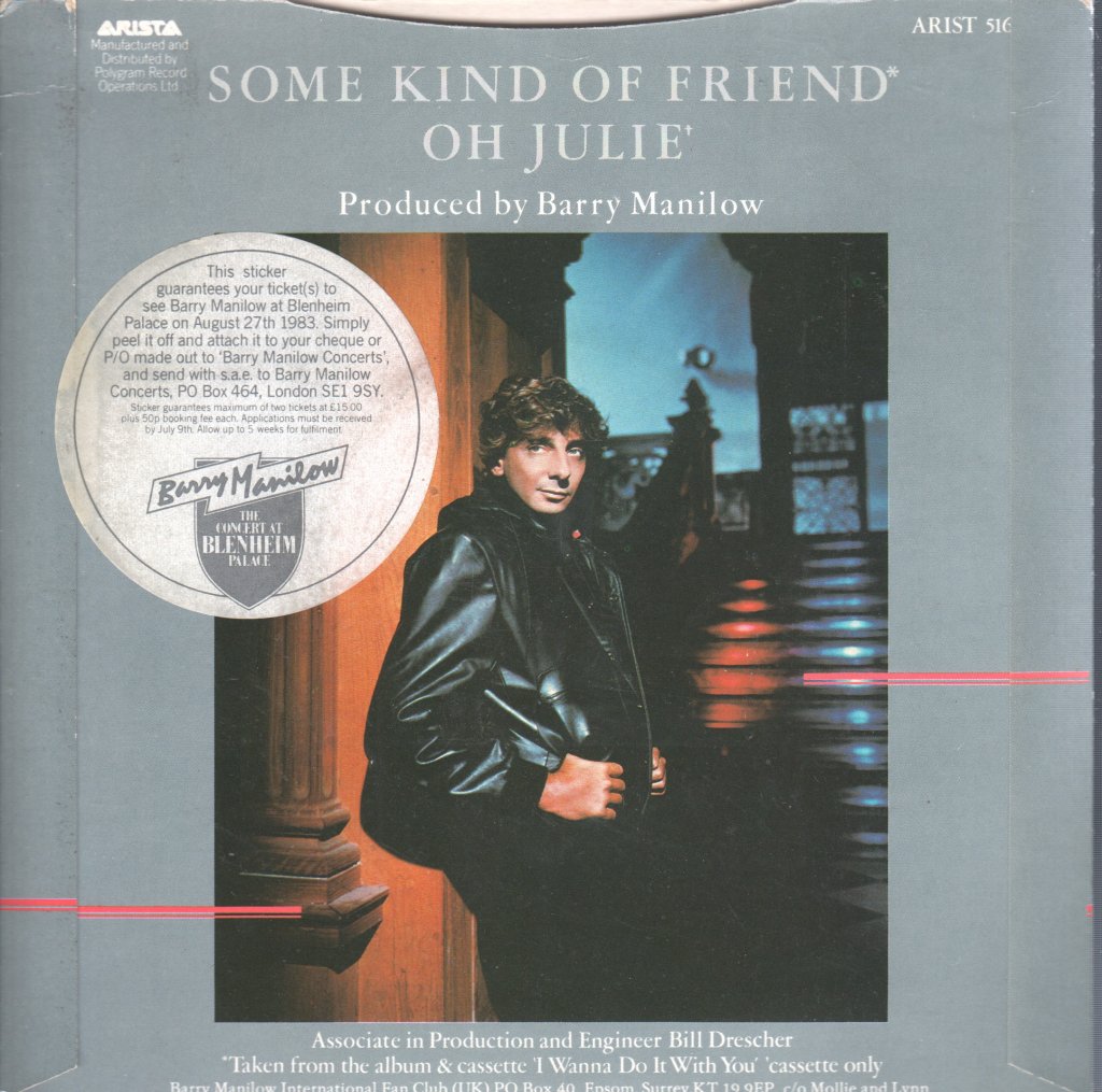 Barry Manilow - Some Kind Of Friend - 7 Inch