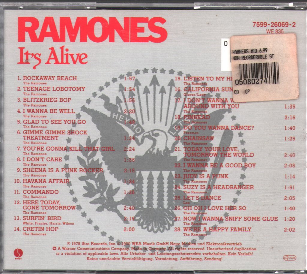 Ramones - It's Alive - Cd