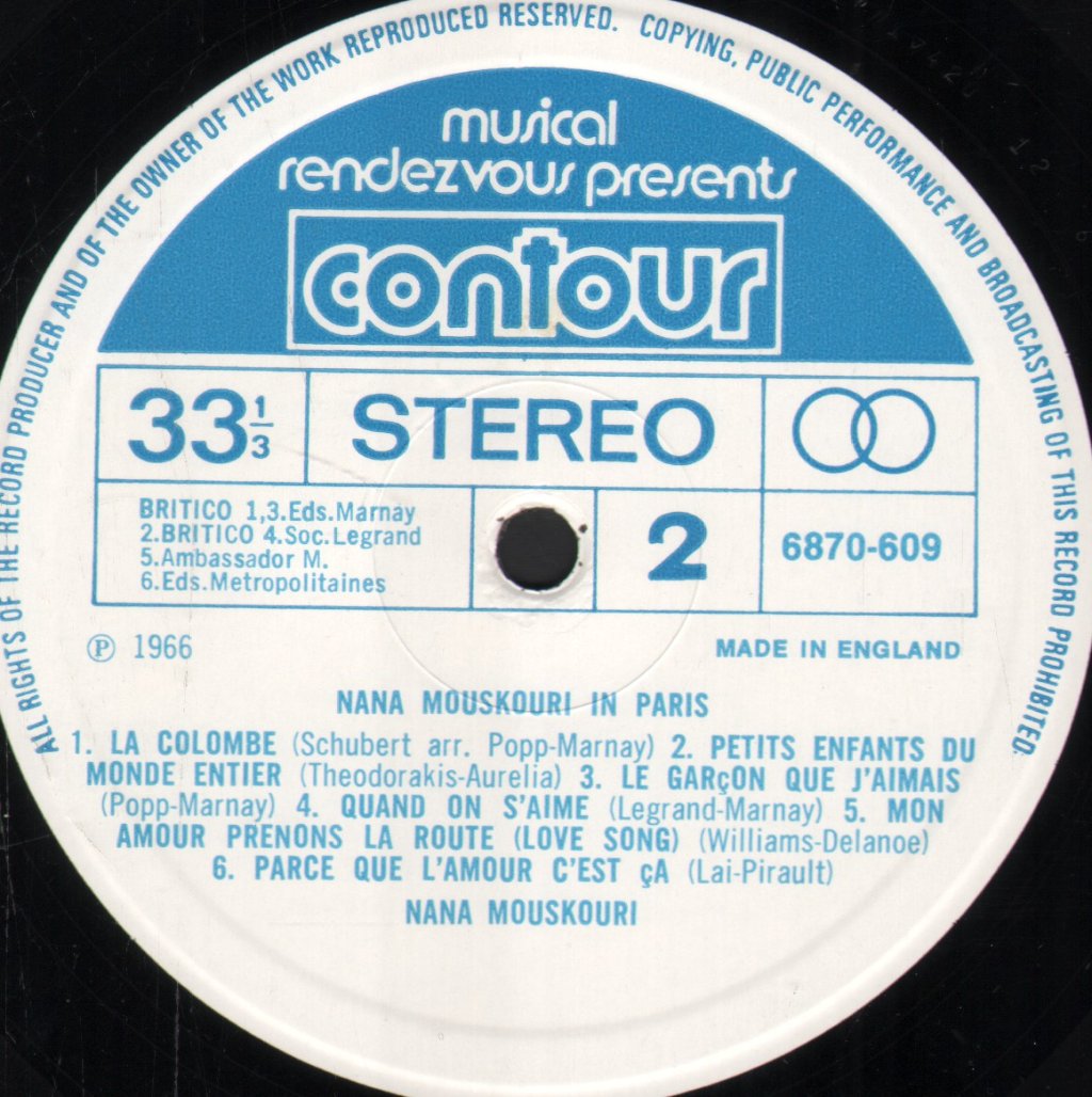 Nana Mouskouri - In Paris - Lp