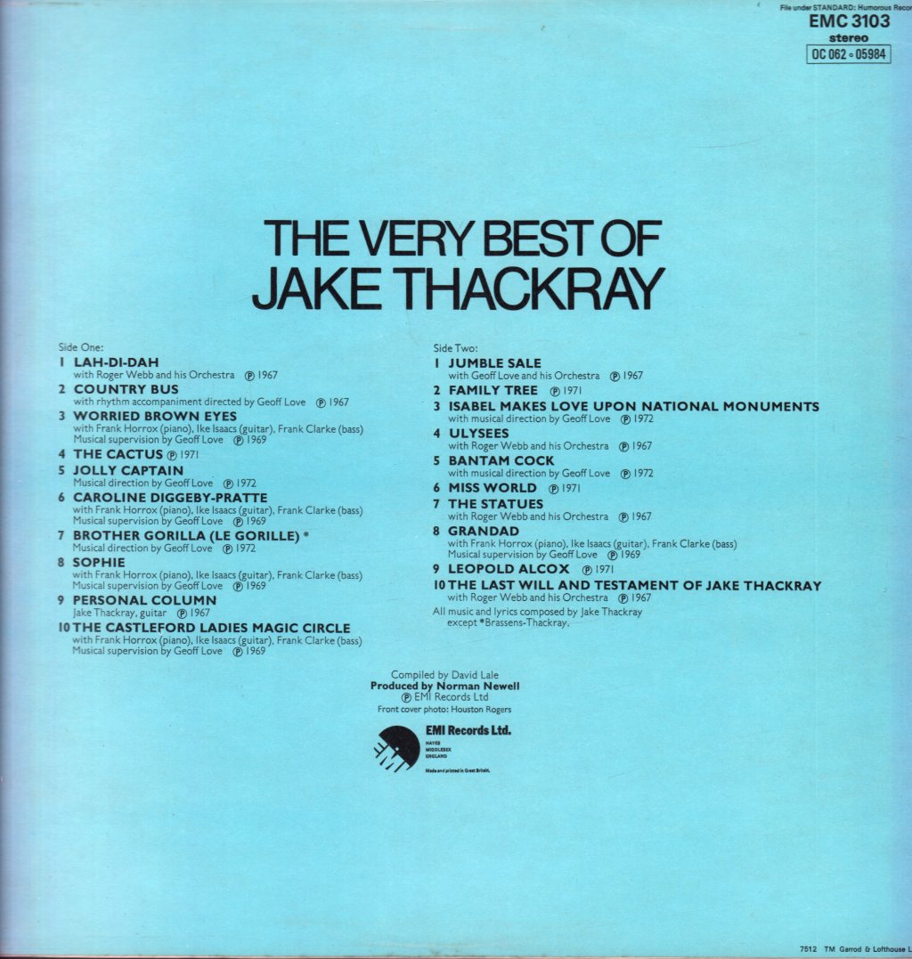 Jake Thackray - Very Best Of - Lp