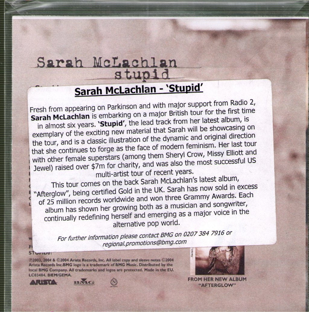 Sarah Mclachlan - Stupid - Cdr