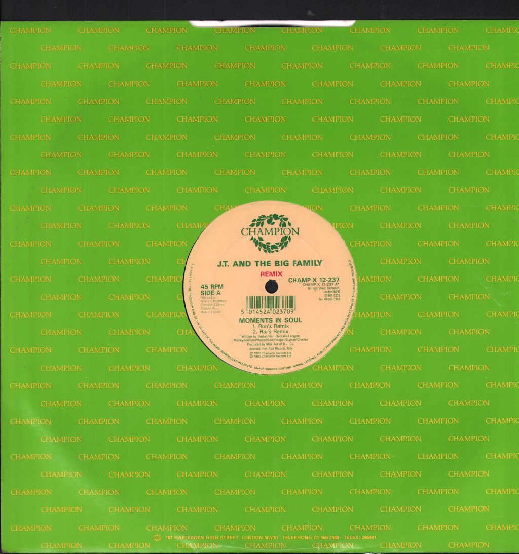 J.T. And The Big Family - Moments In Soul (Remix) - 12 Inch