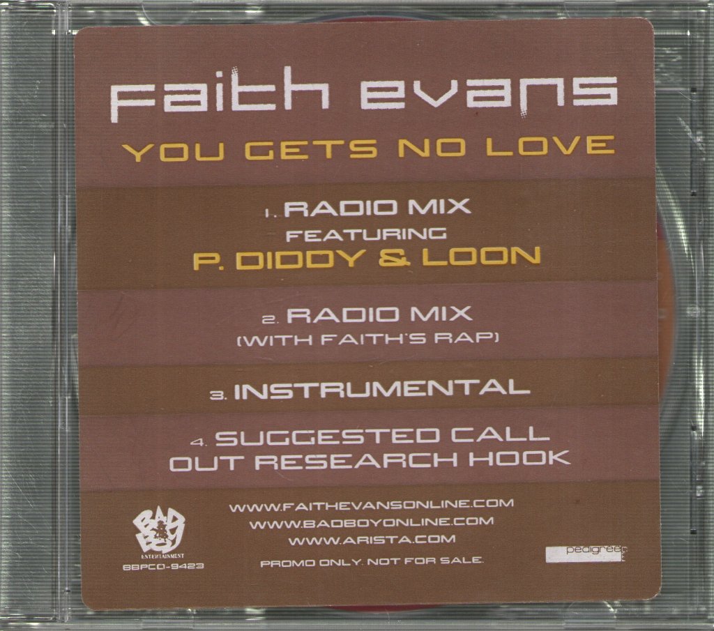 Faith Evans Featuring P Diddy and Loon - You Gets No Love - Cd