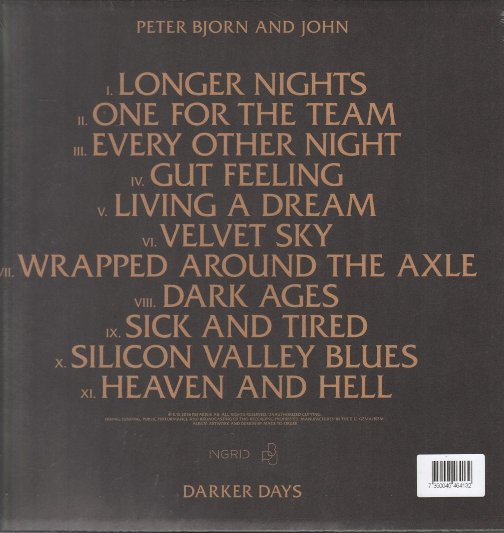 Peter Bjorn And John - Darker Days - Lp