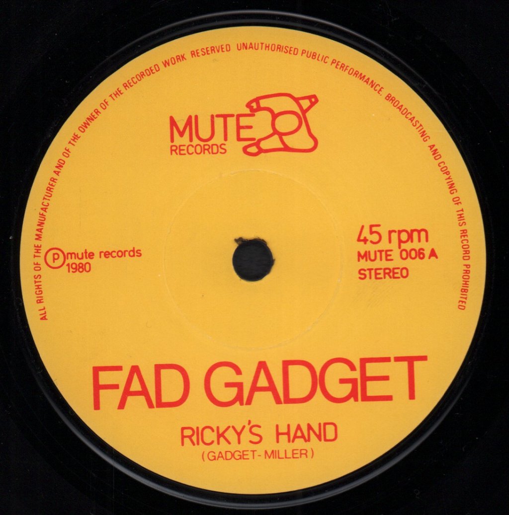 Fad Gadget - Ricky's Hand - 7 Inch
