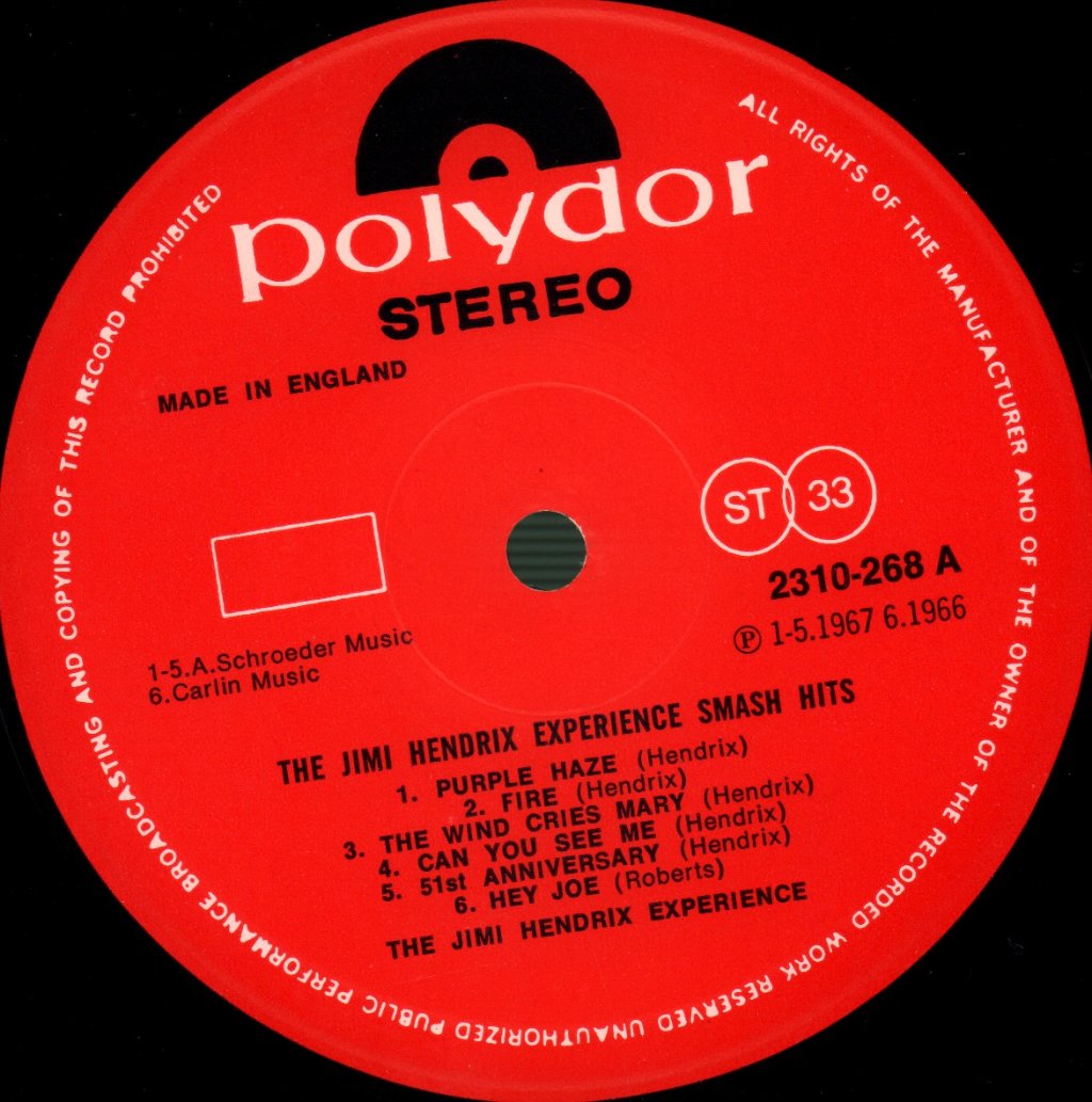 Jimi Hendrix Experience - Smash Hits - Lp