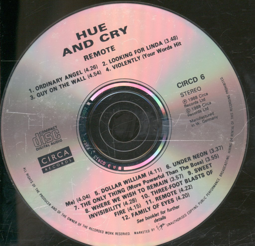 Hue And Cry - Remote - Cd