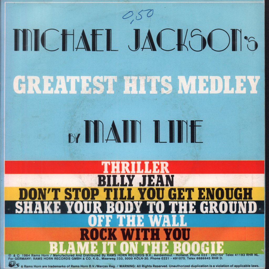 Main Line - Michael Jackson's Greatest Hits Medley - 7 Inch