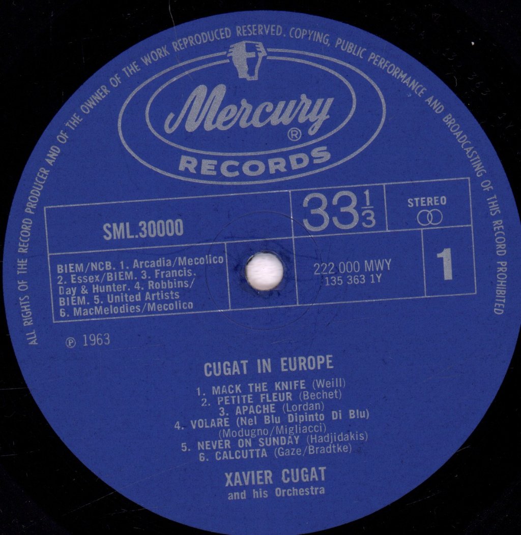 Xavier Cugat - Cugat In Europe - Lp